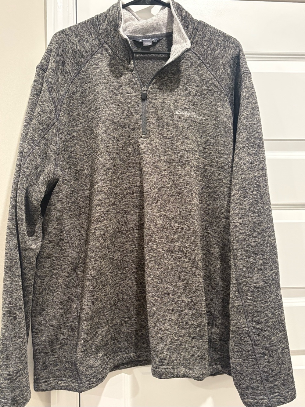 Eddie Bauer Men's Heathered Gray Zip-Up Pullover